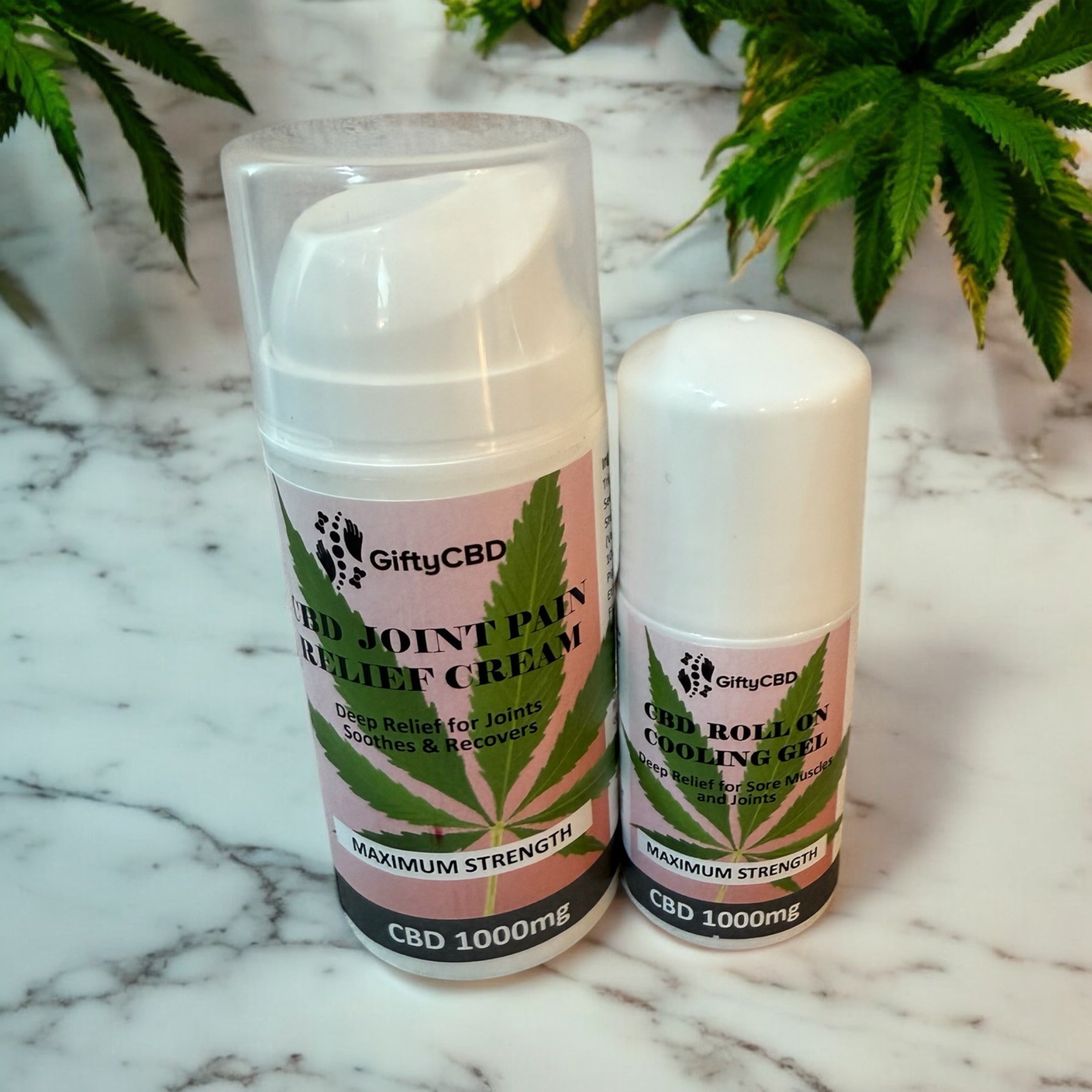 CBD JOINT PAIN RELIEF CREAM & CBD ROLL-ON COOLING GEL | DUO PACK